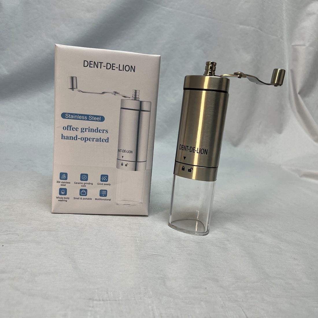 DENT-DE-LION  Coffee grinders, other than hand.operated ,Manual Coffee Grinder, 304 Grade Stainless Steel,  Portable Coffee Bean Grinders for Trave